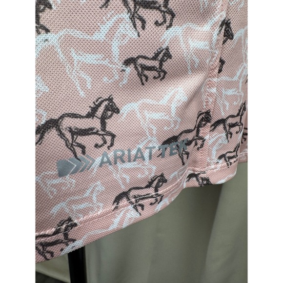 Ariat Sunstopper 2.0 Horse Print 1/4 Zip UPF Equestrian Riding Shirt L - Picture 6 of 8
